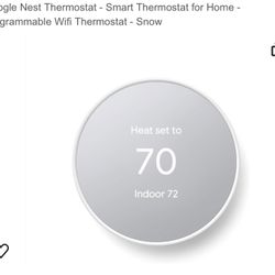 Google Nest Thermostat - Smart Thermostat for Home - Programmable Wifi Thermostat - Snow