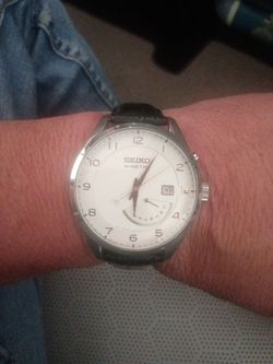 Seiko Kinetic Watch with Leather Strap