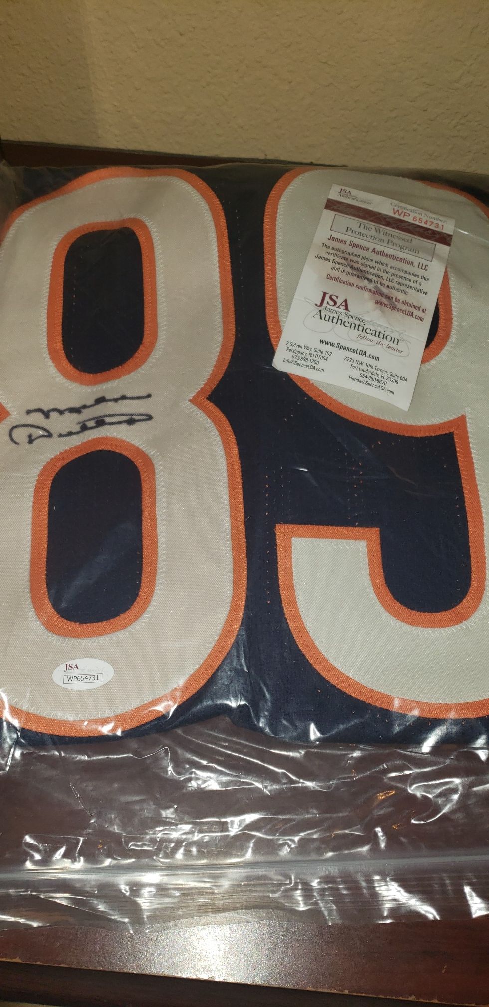 Mike ditka jersey with jsa coa