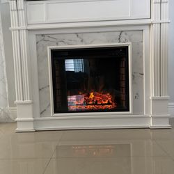 White Electric Fireplace
