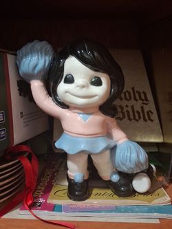 Ceramic Cheerleader Girl Figurine