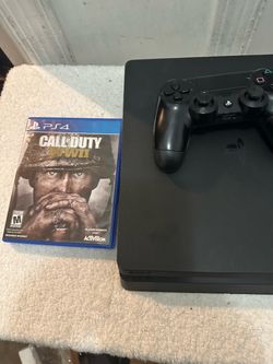 PS4 Slim Console with Controller and Game