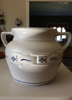 Longeberger cookie jar (no lid) with blue decals