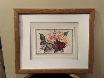 Rose Floral Print Wall Decor