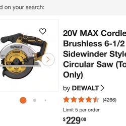 20V MAX Cordless Brushless 6-1/2 in. Sidewinder Style Circular Saw (Tool Only)
