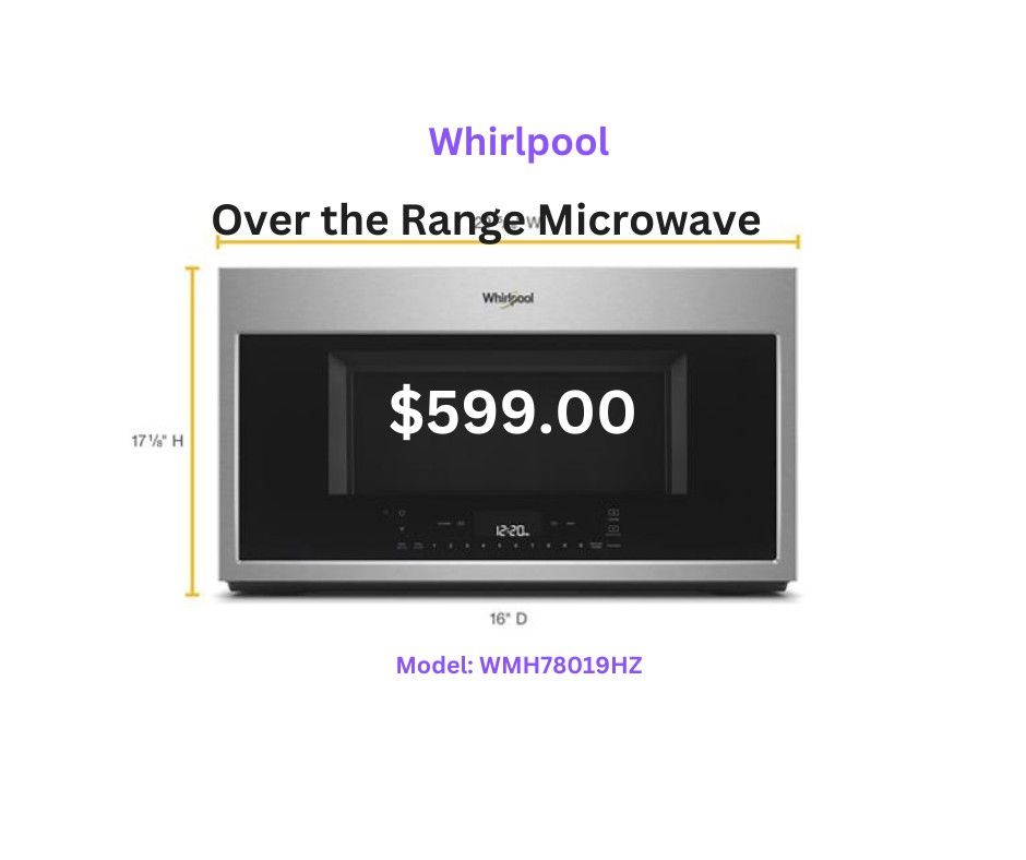 Whirlpool 30" Over The Range Microwave