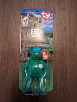 RARE McDonald's TY Beanie Bear Erin with tag errors