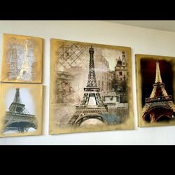 Gold, Paris Pictures, Canvas Set 