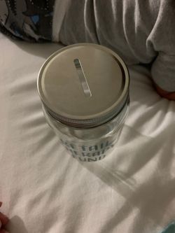Glass coin jar - retail therapy fund