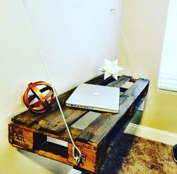 Custom made floating desk/under tv shelf