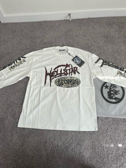 Hellstar Records White Long Sleeve Shirt