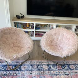 Faux fur Pottery, Barn Hang Around Chairs $120 Each