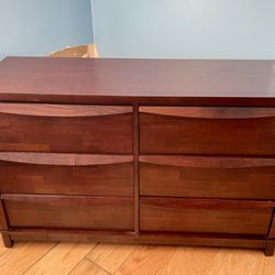 Solid Wood Dresser 6-Drawer, Felt-lined Drawers