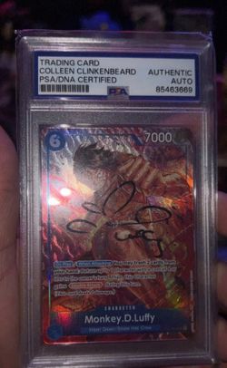 Monkey.D.Luffy Alt Art OP02-062 Paramount War PSA Signed Colleen Clinkenbeard