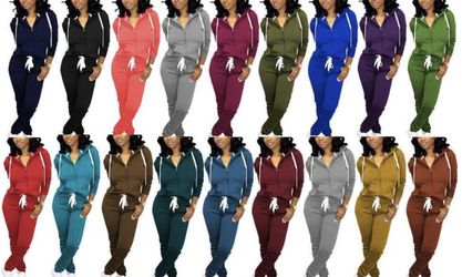 Women's Two Piece Outfits Sets Long Pants Casual Matching Clothing Size S-2XL