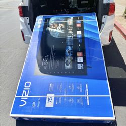 75 Tv Vizio Smart 4k HDTV In Box 6 Month Warranty.   Free Delivery $55 Down On Financing 