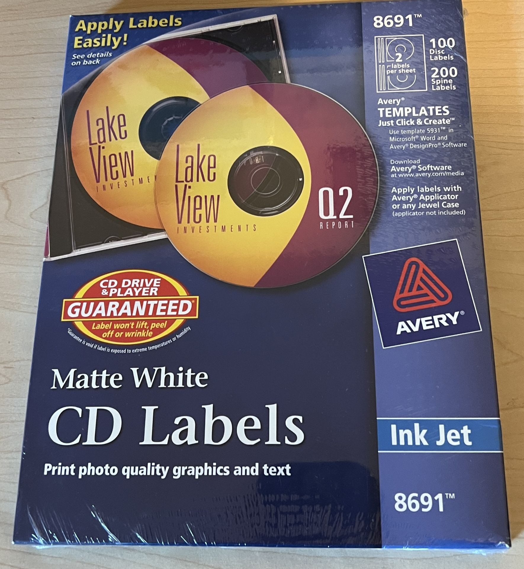 CD Labels for Ink Jet Printer