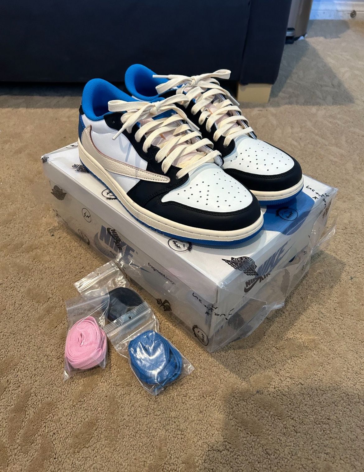 Jordan 1 Low Travis Scott X Fragment Size 11