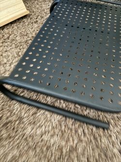 Dark Gray Perforated Metal Monitor Stand