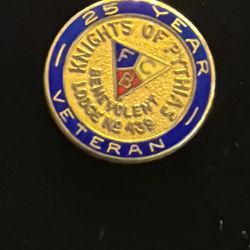 Knights Of Pythias Pin 3 Grams 14kt Gold 25 Year Veteran Masons Fraternal Org