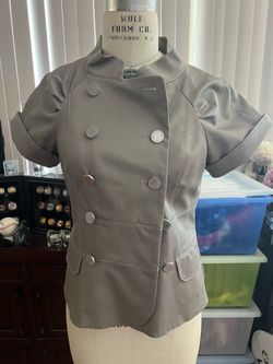 BCBG MAXAZRIA women Taupe Double-Breasted Short Sleeve Jacket XS