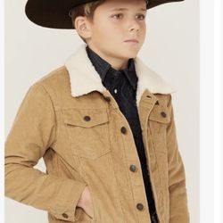 Unisex Kids Corduroy Button Up Jacket With Spread Collar 