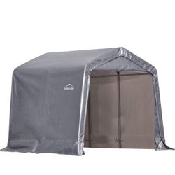 ShelterLogic 6' x 6' Shed-in-a-Box All Season Steel Metal Peak Roof Outdoor Storage Shed with Waterproof Cover