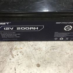 12 Volt. 200 Amp Hr Lifepo4. Lithium Battery  Deep Cycle. New