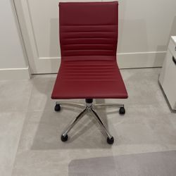 Red Mid Back Swivel Armless Office Chair