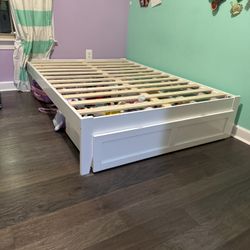 White Wooden Bed frame (Full)