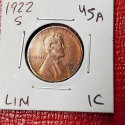 1922 S Lincoln  Antique Restrike Coin