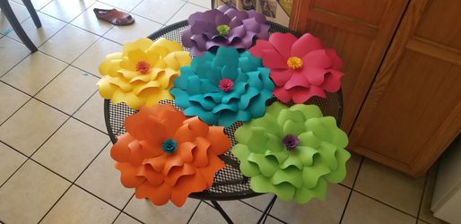 Multi Color Fiesta Giant Paper Flowers