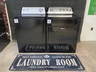 Whirlpool 3.2 Cu. Ft. DD Washer + 7.0 Cu. Ft. Electric Dryer – Black