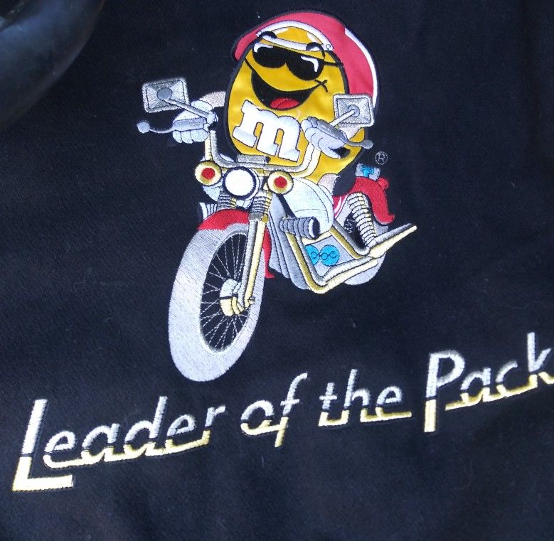 M&M's Leather Large Letterman Jacket Embroidered