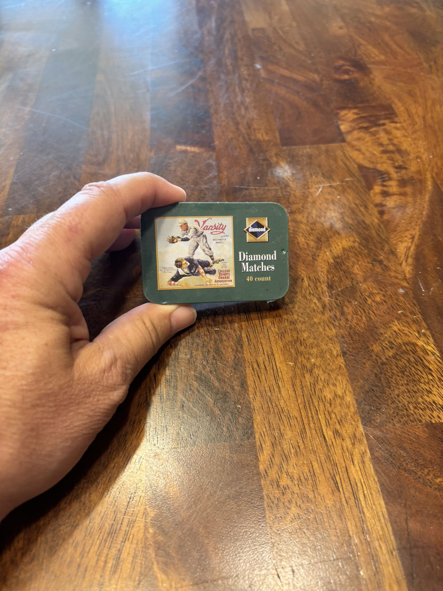 Vintage Varsity Baseball Match Tin The Diamond Match Co.