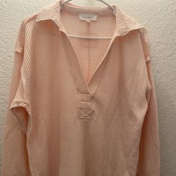 Pink Thermal Beach Vide Shirt Size XS