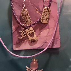 Pink And Purple Angel  Jewelry Set 