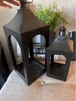 Black outdoor indoor lanterns