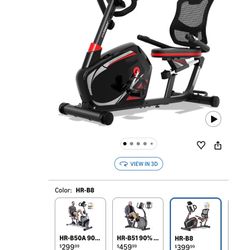 Exercise Bike 400 lbs Capacity, Easy Assembly Magnetic Recumbent bike for Adult and Seniors with Arm Exerciser , Recumbent Stationary bike for Home, 2