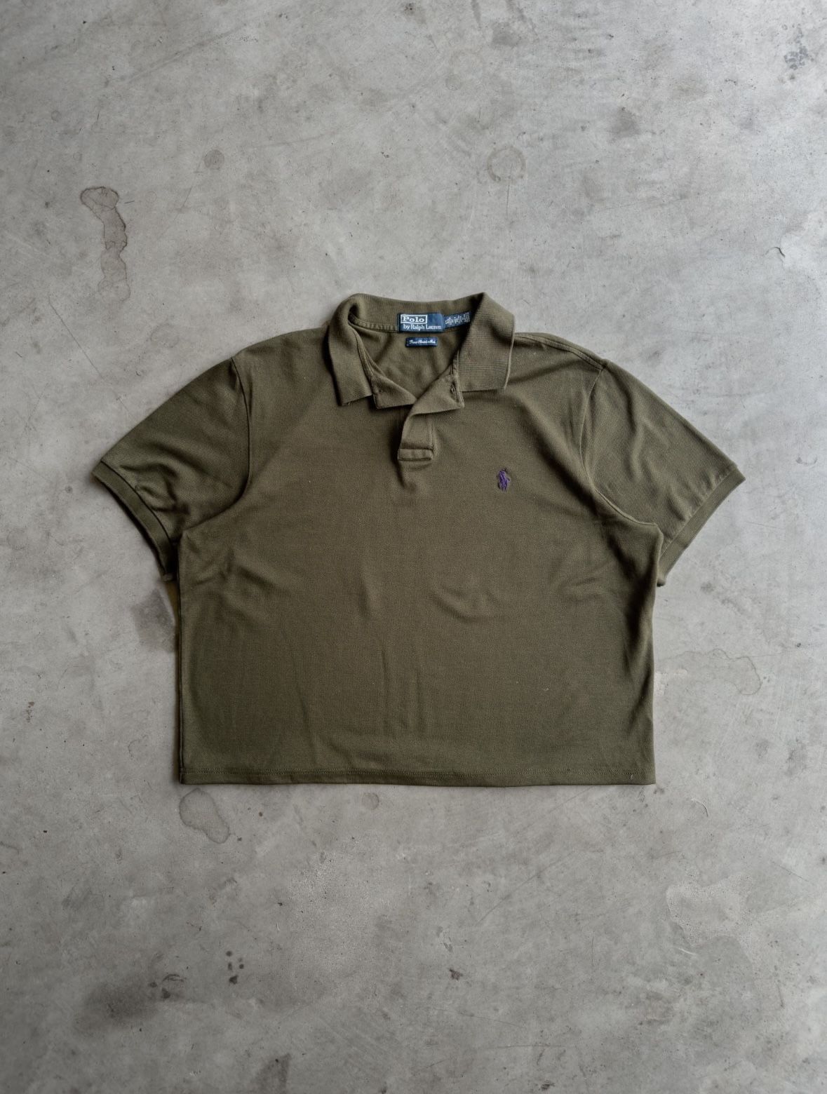 Vintage Cropped Boxy Green Short Sleeve Polo Ralph Lauren Polo Shirt - S