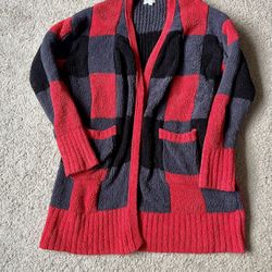 Women’s Buffalo Plaid Fleece Cardigan