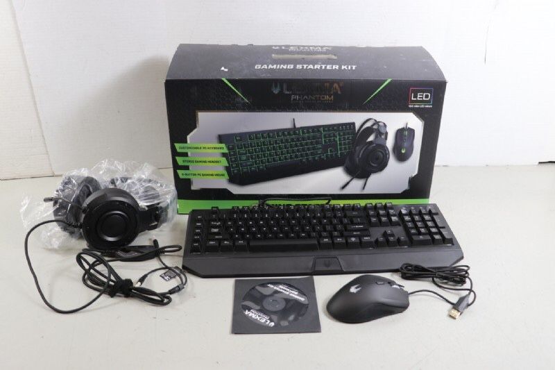 NEW gaming starter kit LEXMA phantom keyboard and mouse headset for gaming gamers LED