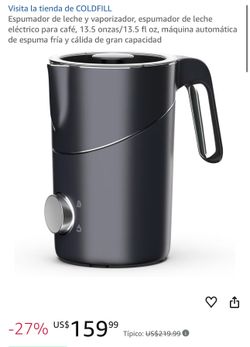 COLDFILL Milk Frother and Steamer, Electric Milk Frother for Coffee, 13.5oz/400m