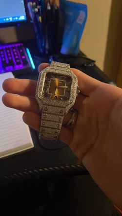 Chocolate Style Stainless Steel Moissanite Watch