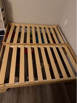 Little Seeds Maverick Montessori Toddler Floor Bed with, Natural Wood Grain qty total 2 $ 110 each