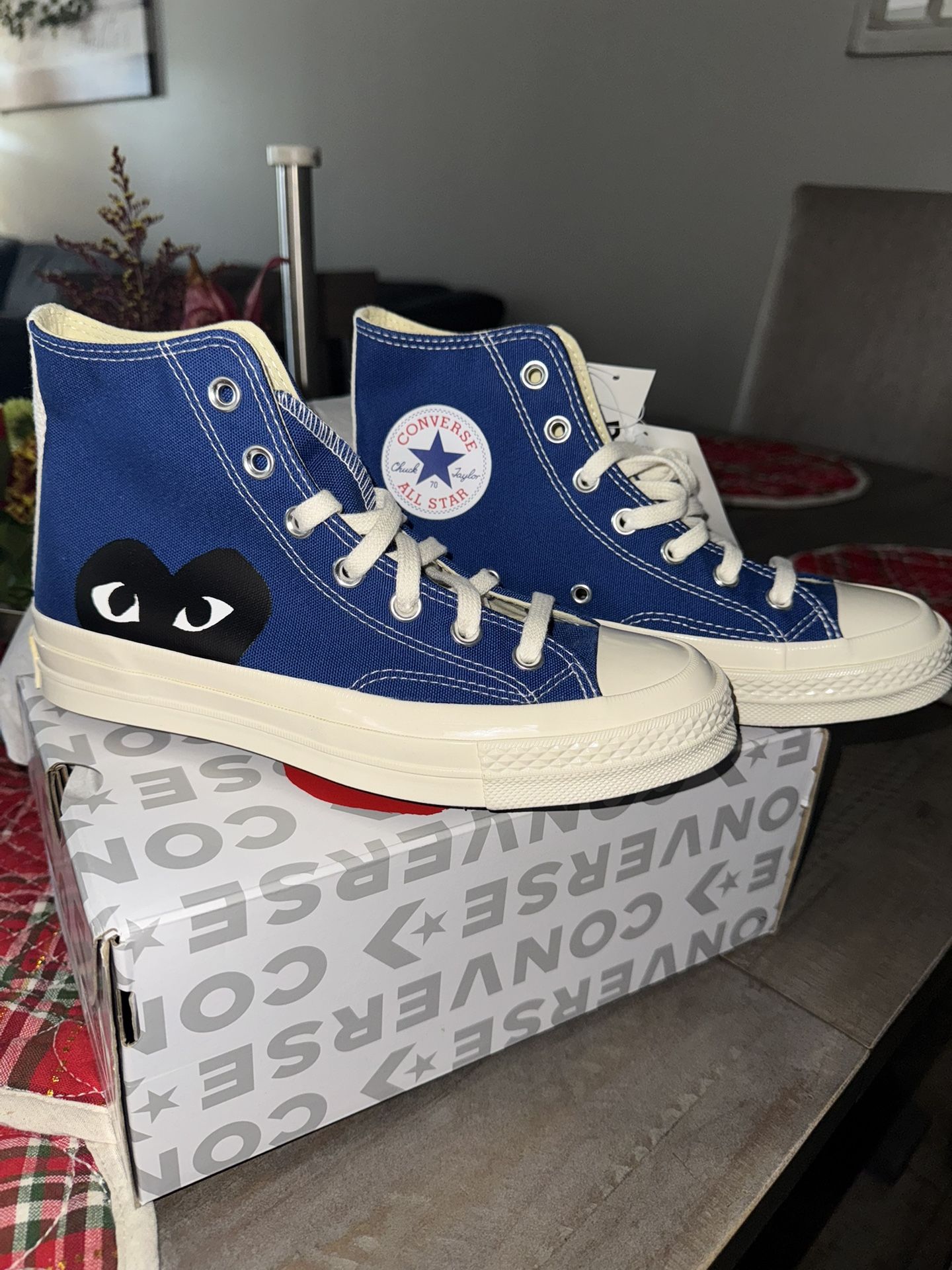 blue CDG converse
