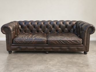 Restoration Hardware RH Kensington Leather Sofa – 84" Petite – Glove Leather