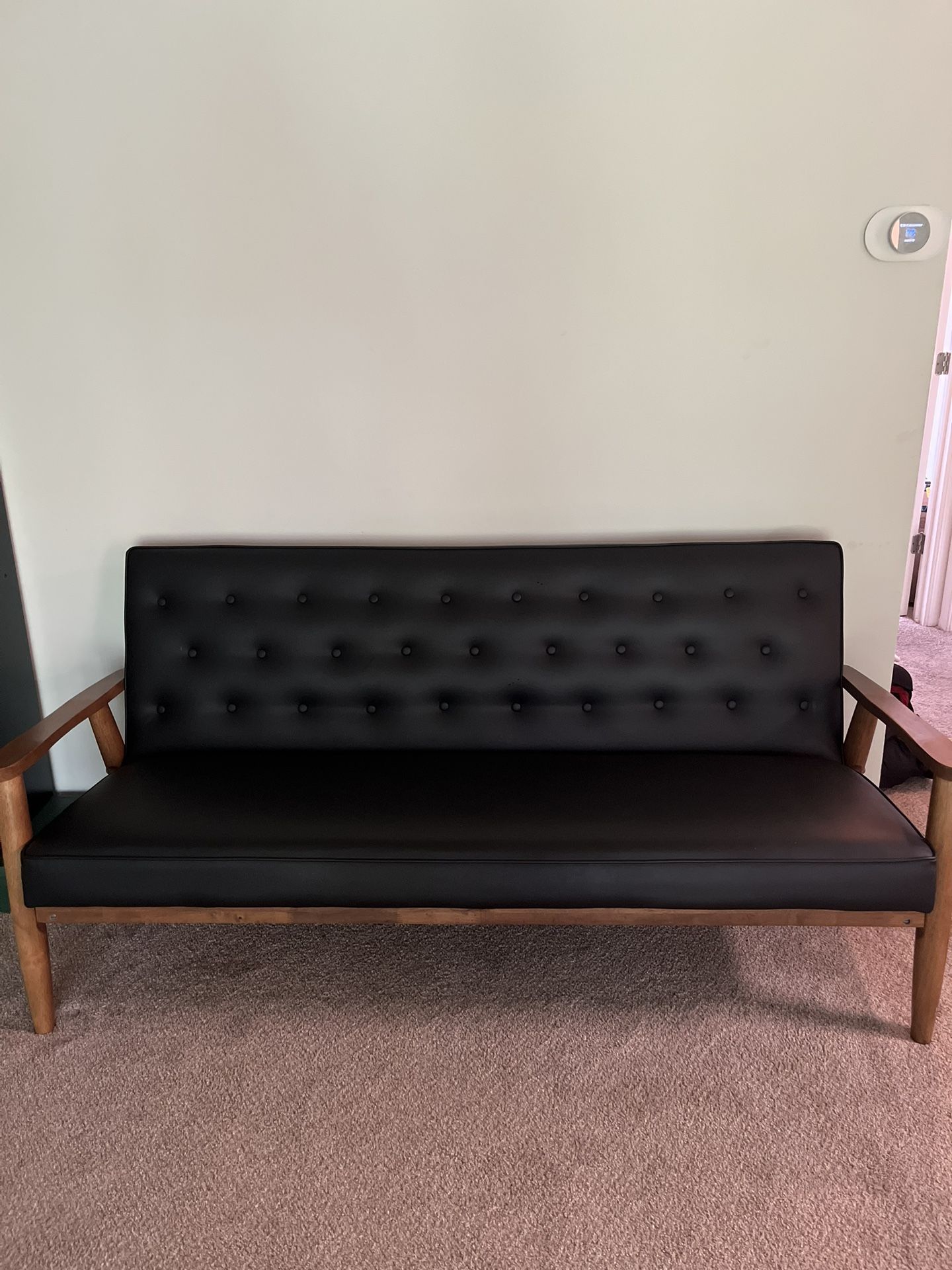 Black 2 Person Leather Couch