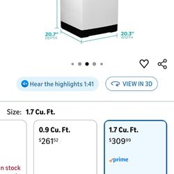 BLACK+DECKER Portable Washer 1.7 Cu.Ft – Like New