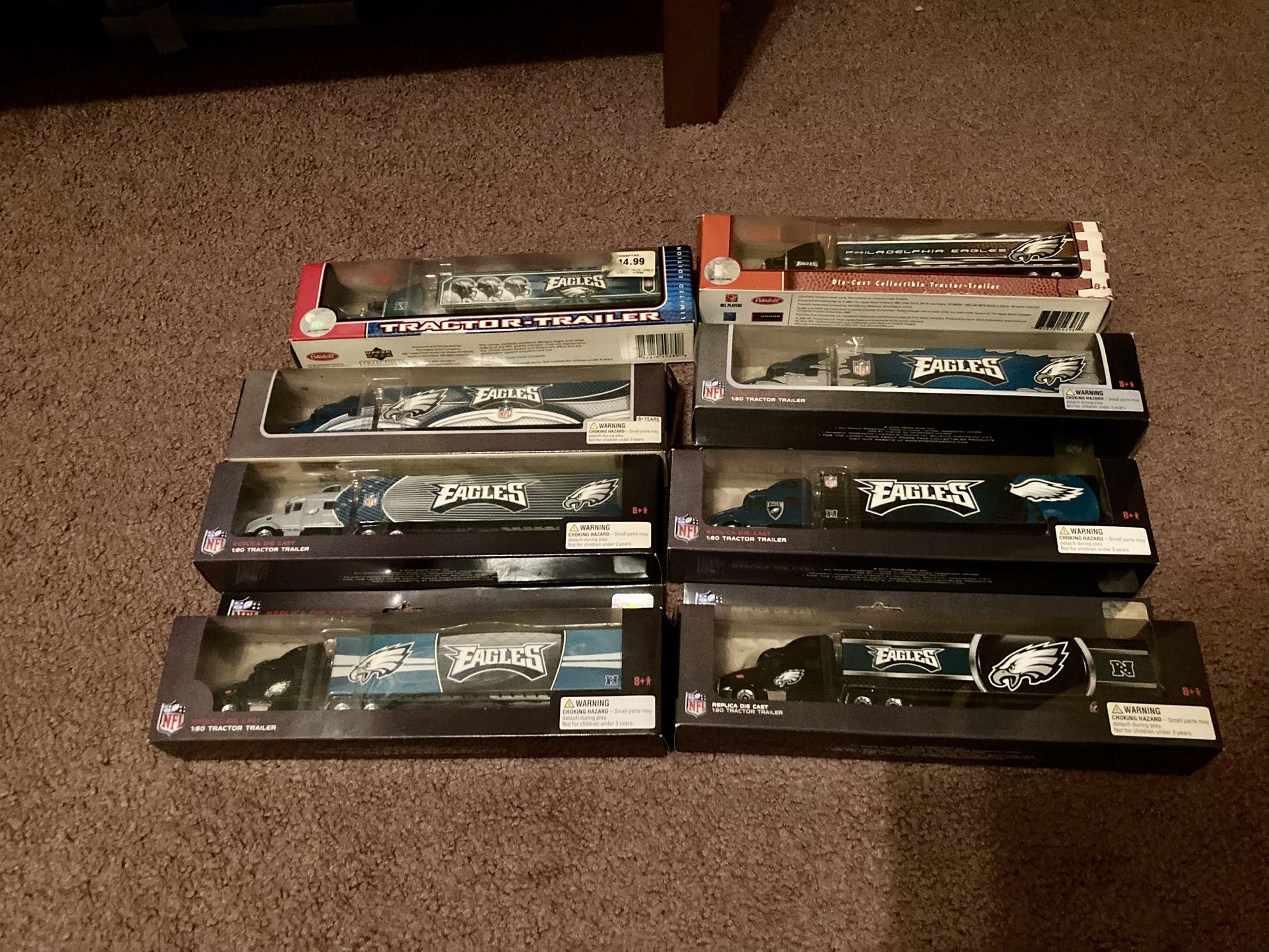 Philadelphia Eagles Die Cast Tractor Trailers